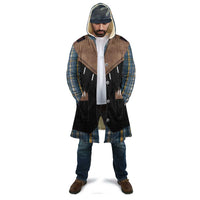 Western Cowboy Vest Style Cloak Blue Yellow Plaid Pattern - Wonder Print Shop