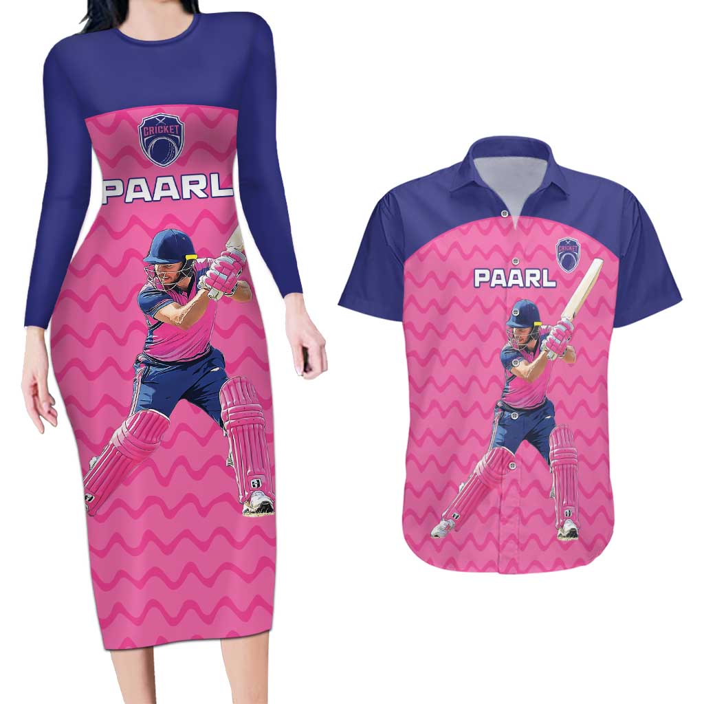 Custom South Africa Paarl Cricket Couples Matching Long Sleeve Bodycon Dress and Hawaiian Shirt We Are Champions - Wonder Print Shop