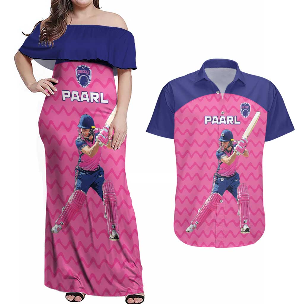 Custom South Africa Paarl Cricket Couples Matching Off Shoulder Maxi Dress and Hawaiian Shirt We Are Champions - Wonder Print Shop