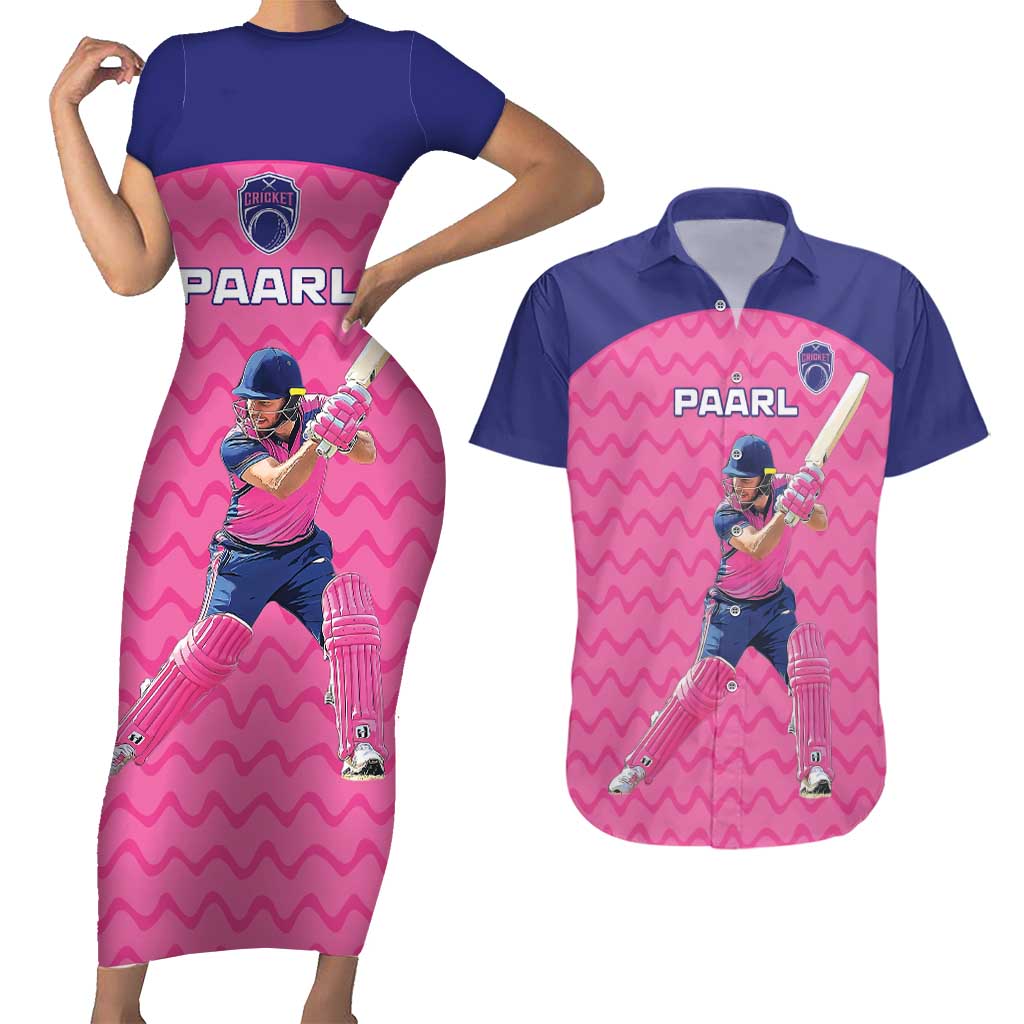 Custom South Africa Paarl Cricket Couples Matching Short Sleeve Bodycon Dress and Hawaiian Shirt We Are Champions - Wonder Print Shop