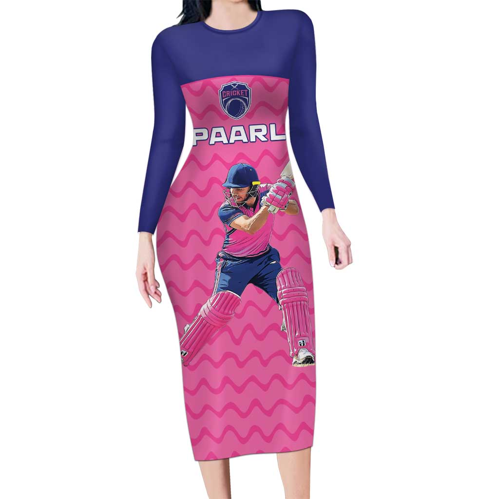 Custom South Africa Paarl Cricket Long Sleeve Bodycon Dress We Are Champions - Wonder Print Shop