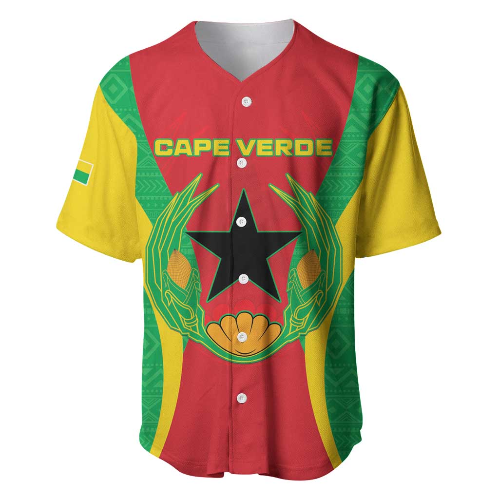 Personalised Cape Verde Baseball Jersey National Flag Of Cape Verde 1975-1992 - Wonder Print Shop