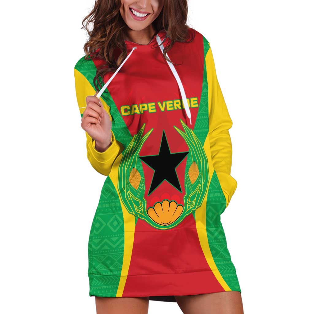 Personalised Cape Verde Hoodie Dress National Flag Of Cape Verde 1975-1992 - Wonder Print Shop