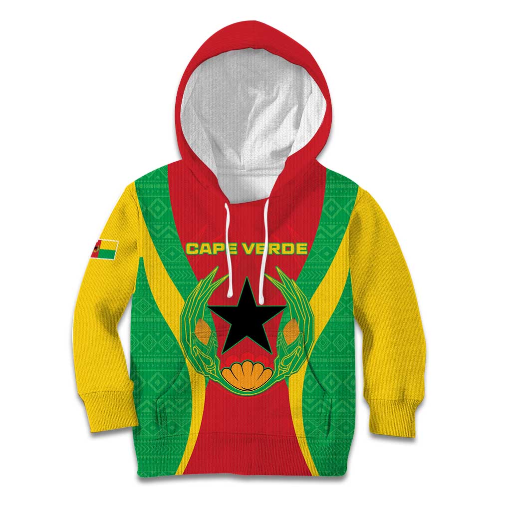 Personalised Cape Verde Kid Hoodie National Flag Of Cape Verde 1975-1992 - Wonder Print Shop