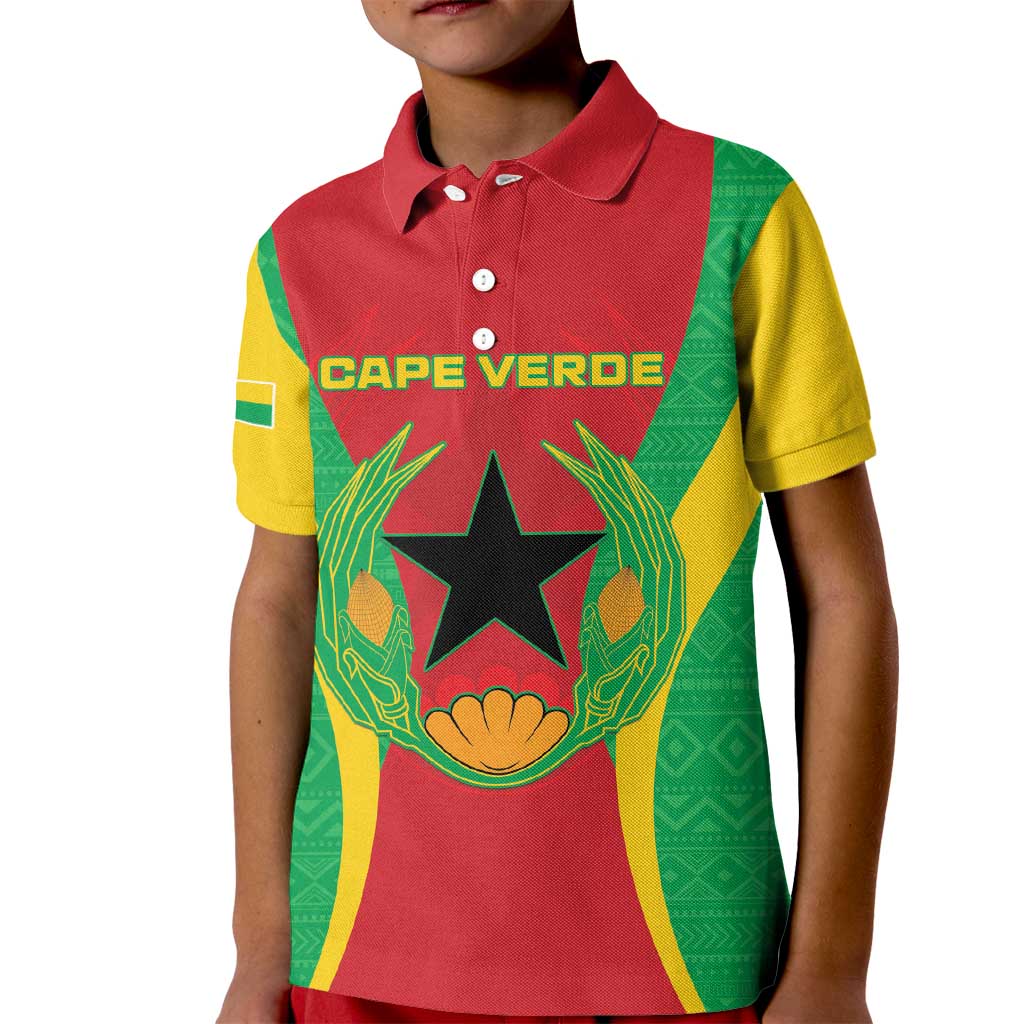 Personalised Cape Verde Kid Polo Shirt National Flag Of Cape Verde 1975-1992 - Wonder Print Shop