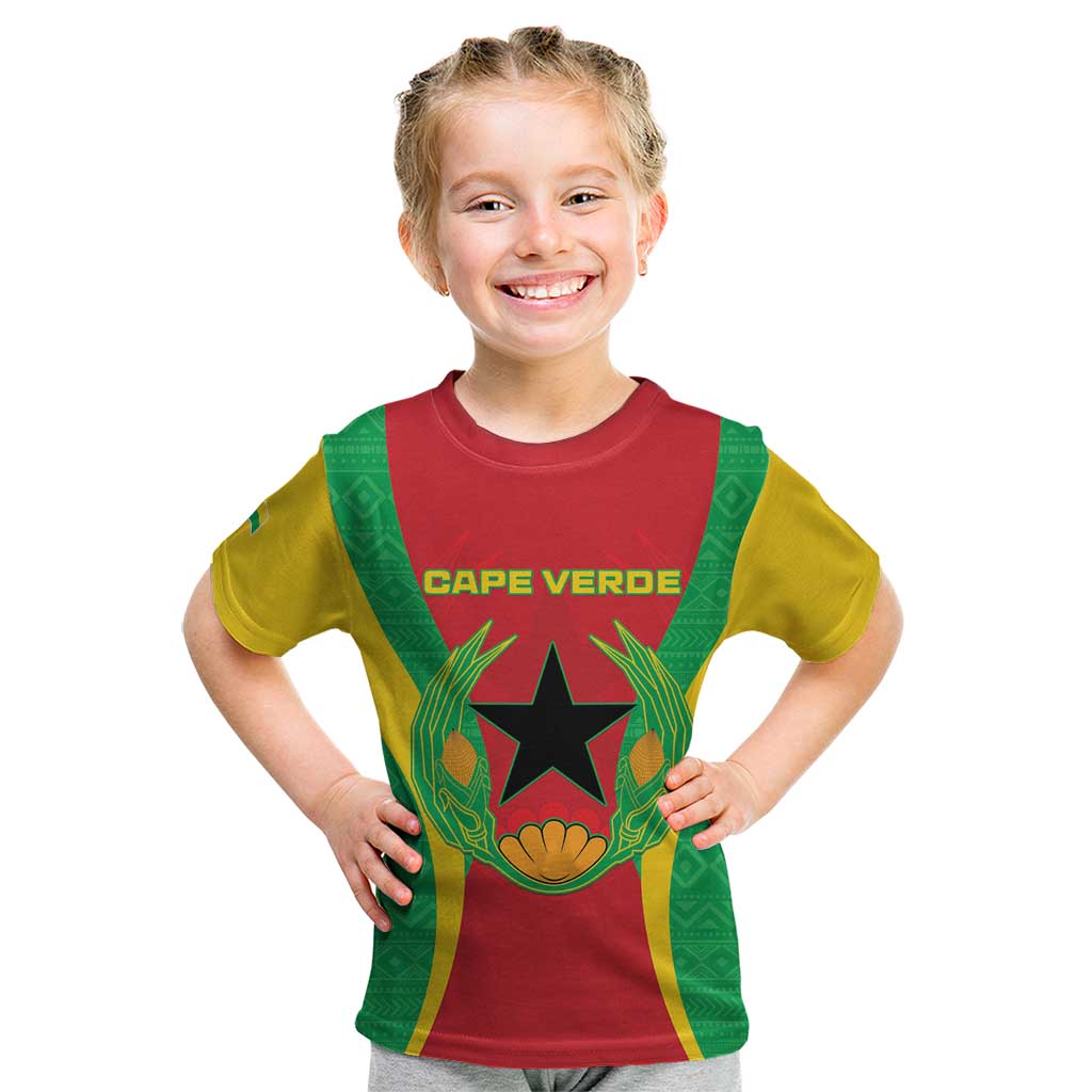 Personalised Cape Verde Kid T Shirt National Flag Of Cape Verde 1975-1992 - Wonder Print Shop