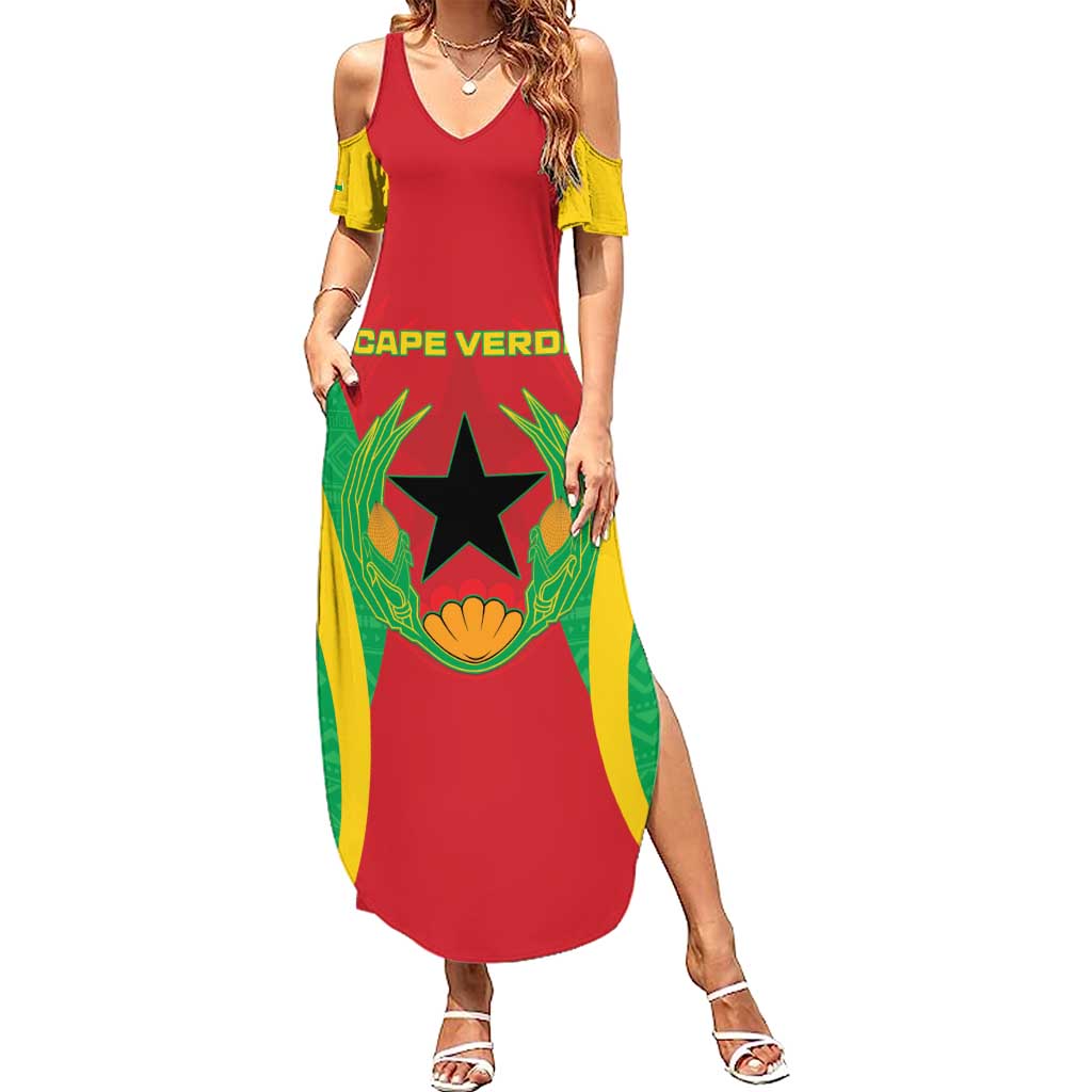 Personalised Cape Verde Summer Maxi Dress National Flag Of Cape Verde 1975-1992 - Wonder Print Shop