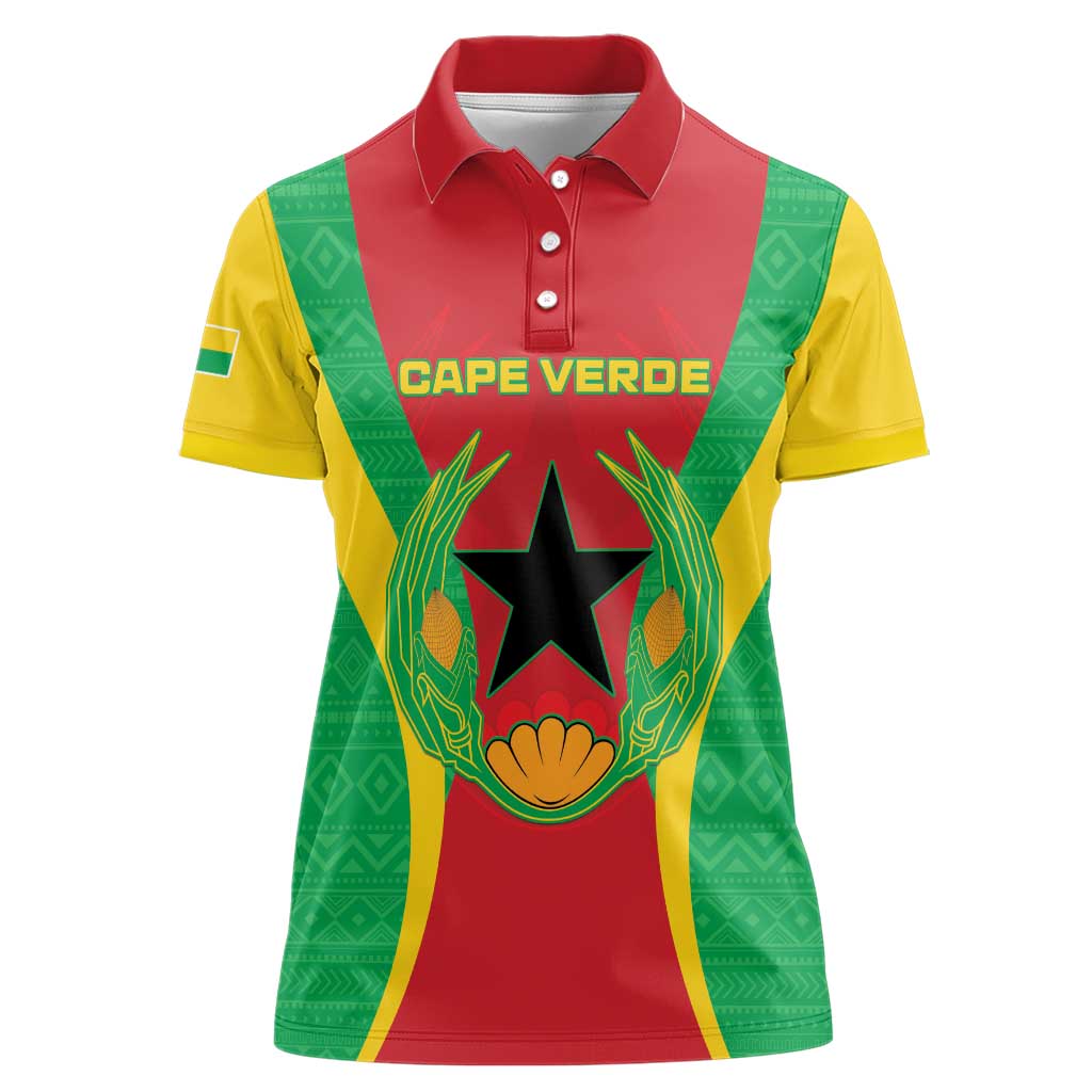 Personalised Cape Verde Women Polo Shirt National Flag Of Cape Verde 1975-1992 - Wonder Print Shop