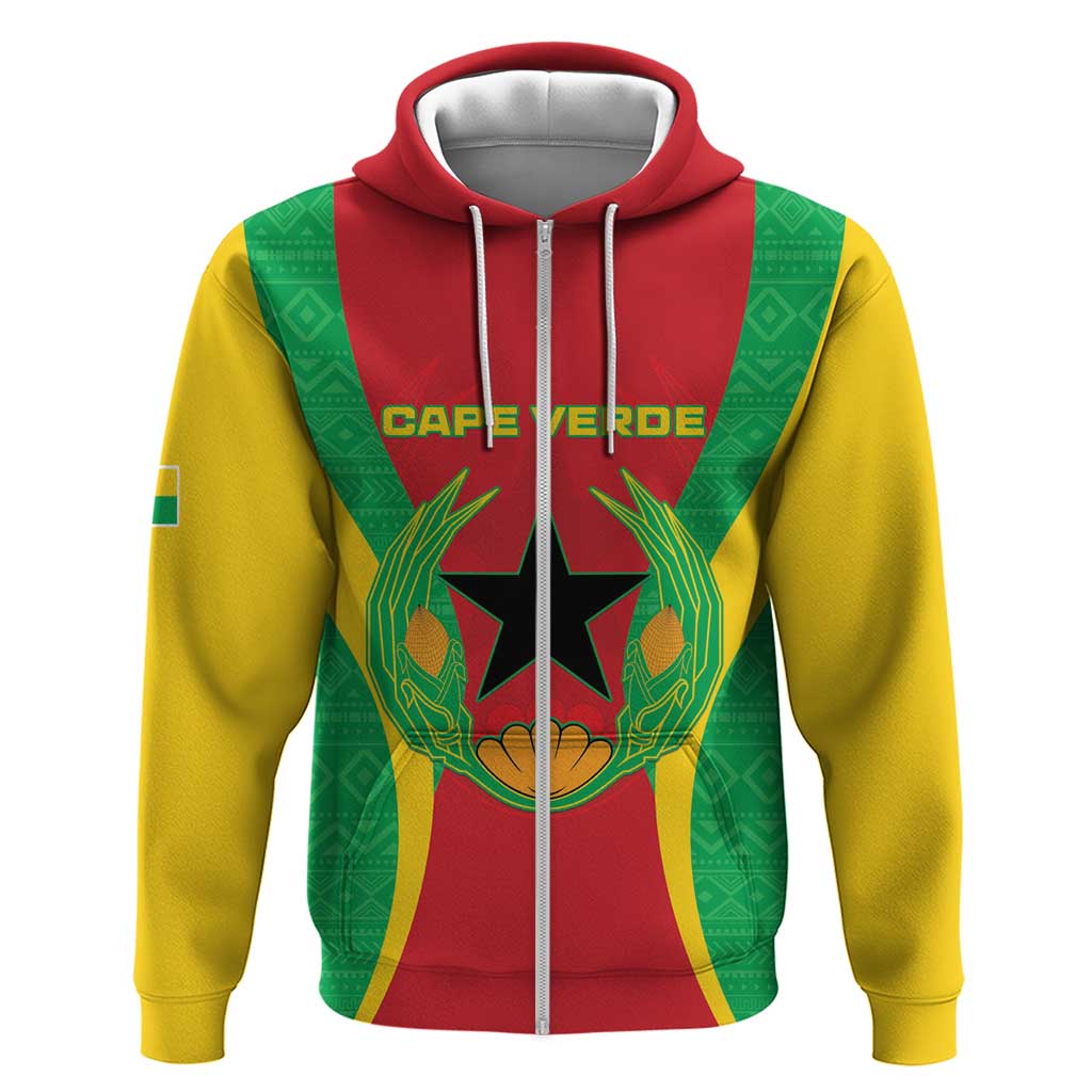 Personalised Cape Verde Zip Hoodie National Flag Of Cape Verde 1975-1992 - Wonder Print Shop