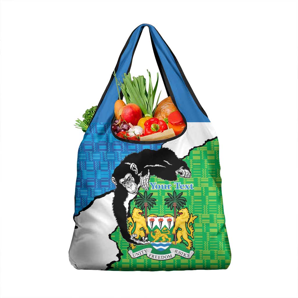 Personalised Sierra Leone Grocery Bag Chimpanzee With Coat Of Arms