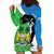 Personalised Sierra Leone Hoodie Dress Chimpanzee With Coat Of Arms - Wonder Print Shop