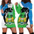 Personalised Sierra Leone Hoodie Dress Chimpanzee With Coat Of Arms - Wonder Print Shop