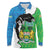 Personalised Sierra Leone Long Sleeve Polo Shirt Chimpanzee With Coat Of Arms - Wonder Print Shop