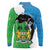 Personalised Sierra Leone Long Sleeve Polo Shirt Chimpanzee With Coat Of Arms - Wonder Print Shop