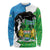 Personalised Sierra Leone Long Sleeve Shirt Chimpanzee With Coat Of Arms - Wonder Print Shop