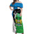 Personalised Sierra Leone Off Shoulder Maxi Dress Chimpanzee With Coat Of Arms - Wonder Print Shop