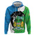 Personalised Sierra Leone Zip Hoodie Chimpanzee With Coat Of Arms - Wonder Print Shop