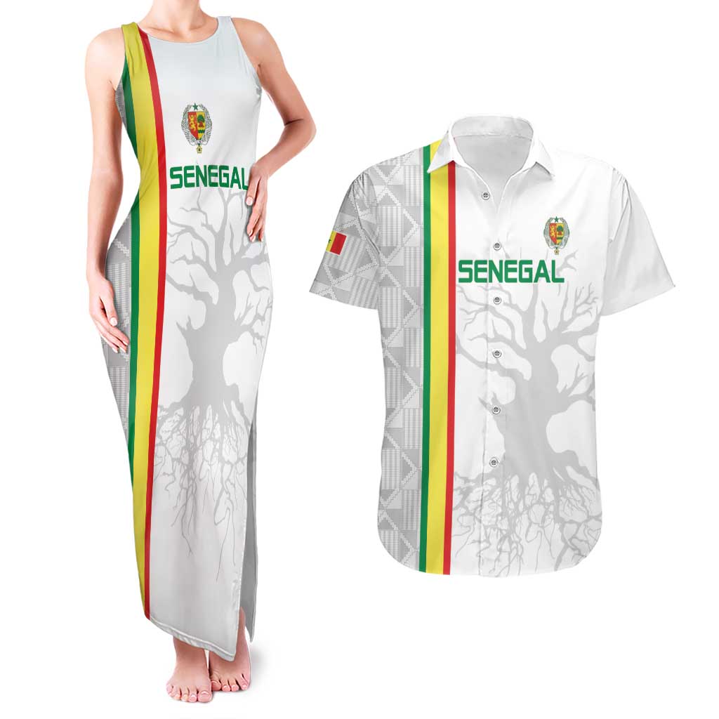 Custom Senegal Football Couples Matching Tank Maxi Dress and Hawaiian Shirt Road To Champions