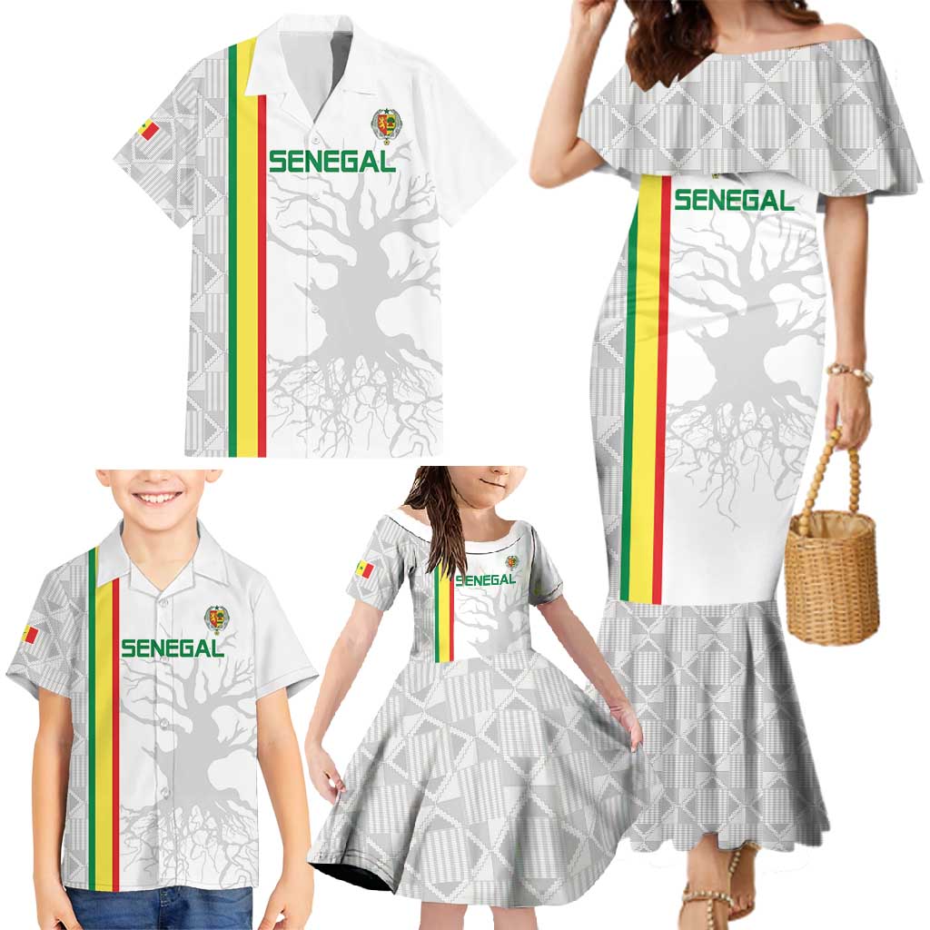 Custom Senegal Football Family Matching Mermaid Dress and Hawaiian Shirt Road To Champions