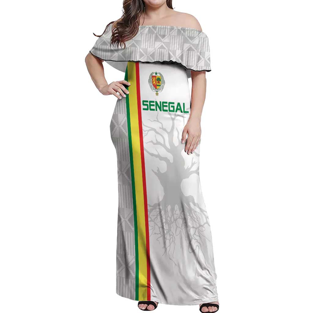 Custom Senegal Football Off Shoulder Maxi Dress Road To Champions