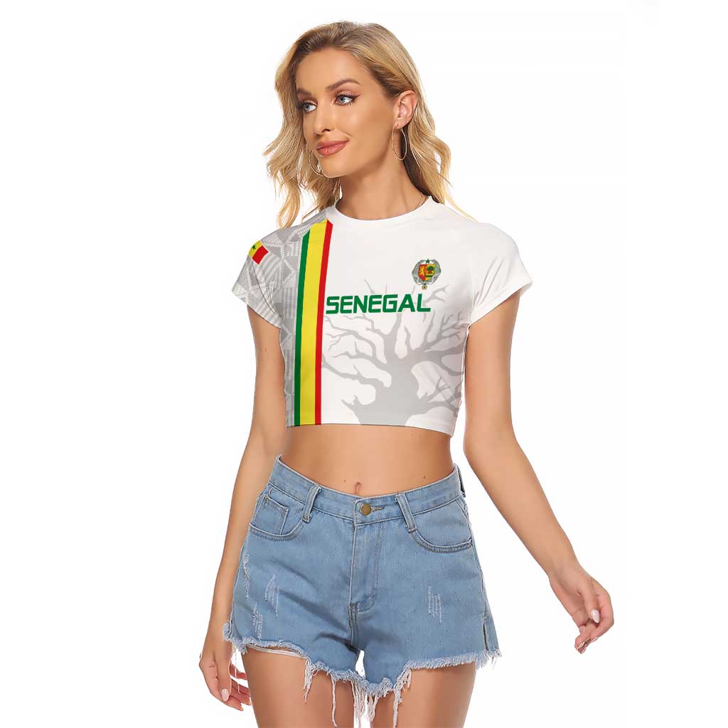 Custom Senegal Football Raglan Cropped T Shirt Road To Champions