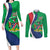 Personalised Namibia Independence Day Couples Matching Long Sleeve Bodycon Dress and Long Sleeve Button Shirt Coat Of Arms With African Pattern