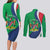 Personalised Namibia Independence Day Couples Matching Long Sleeve Bodycon Dress and Long Sleeve Button Shirt Coat Of Arms With African Pattern