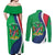 Personalised Namibia Independence Day Couples Matching Off Shoulder Maxi Dress and Long Sleeve Button Shirt Coat Of Arms With African Pattern