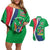 Personalised Namibia Independence Day Couples Matching Off Shoulder Short Dress and Hawaiian Shirt Coat Of Arms With African Pattern