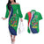 Personalised Namibia Independence Day Couples Matching Off The Shoulder Long Sleeve Dress and Hawaiian Shirt Coat Of Arms With African Pattern