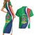 Personalised Namibia Independence Day Couples Matching Short Sleeve Bodycon Dress and Hawaiian Shirt Coat Of Arms With African Pattern