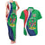 Personalised Namibia Independence Day Couples Matching Tank Maxi Dress and Hawaiian Shirt Coat Of Arms With African Pattern