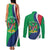 Personalised Namibia Independence Day Couples Matching Tank Maxi Dress and Long Sleeve Button Shirt Coat Of Arms With African Pattern