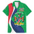 Personalised Namibia Independence Day Family Matching Off The Shoulder Long Sleeve Dress and Hawaiian Shirt Coat Of Arms With African Pattern