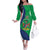 Personalised Namibia Independence Day Family Matching Off The Shoulder Long Sleeve Dress and Hawaiian Shirt Coat Of Arms With African Pattern