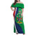 Personalised Namibia Independence Day Family Matching Off Shoulder Maxi Dress and Hawaiian Shirt Coat Of Arms With African Pattern