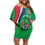 Personalised Namibia Independence Day Family Matching Off Shoulder Short Dress and Hawaiian Shirt Coat Of Arms With African Pattern