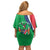 Personalised Namibia Independence Day Family Matching Off Shoulder Short Dress and Hawaiian Shirt Coat Of Arms With African Pattern