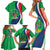 Personalised Namibia Independence Day Family Matching Short Sleeve Bodycon Dress and Hawaiian Shirt Coat Of Arms With African Pattern