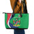 Personalised Namibia Independence Day Leather Tote Bag Coat Of Arms With African Pattern