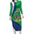 Personalised Namibia Independence Day Long Sleeve Bodycon Dress Coat Of Arms With African Pattern