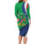 Personalised Namibia Independence Day Long Sleeve Bodycon Dress Coat Of Arms With African Pattern