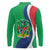 Personalised Namibia Independence Day Long Sleeve Polo Shirt Coat Of Arms With African Pattern