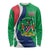 Personalised Namibia Independence Day Long Sleeve Shirt Coat Of Arms With African Pattern