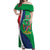 Personalised Namibia Independence Day Off Shoulder Maxi Dress Coat Of Arms With African Pattern