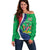 Personalised Namibia Independence Day Off Shoulder Sweater Coat Of Arms With African Pattern