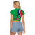 Personalised Namibia Independence Day Raglan Cropped T Shirt Coat Of Arms With African Pattern