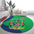 Personalised Namibia Independence Day Round Carpet Coat Of Arms With African Pattern