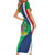 Personalised Namibia Independence Day Short Sleeve Bodycon Dress Coat Of Arms With African Pattern