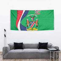 Personalised Namibia Independence Day Tapestry Coat Of Arms With African Pattern